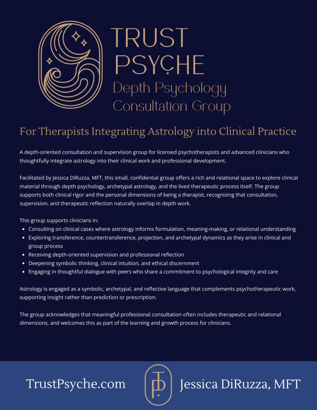 Depth Psychotherapy and Astrology Consultation&nbsp;Groups